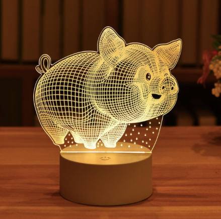 3D LED – NIGHT creatinglights PIG LIGHT